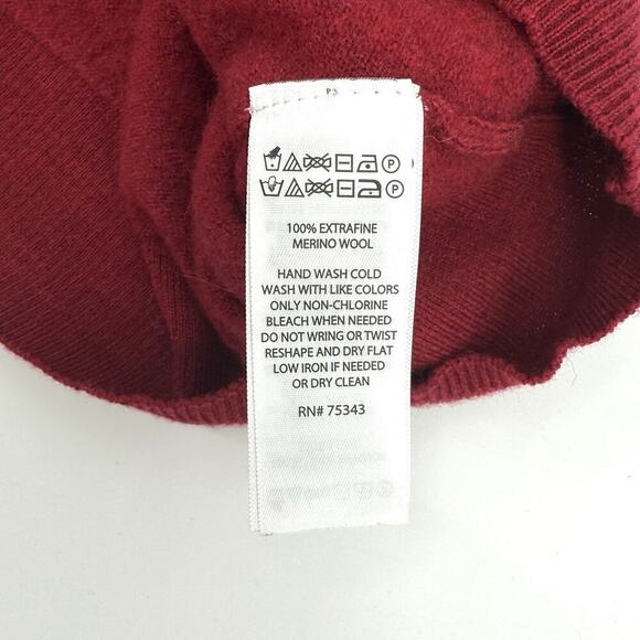 Halston Layering Essentials Red Turtleneck Extra Fine Merino Wool Sweater XL - Picture 5 of 6
